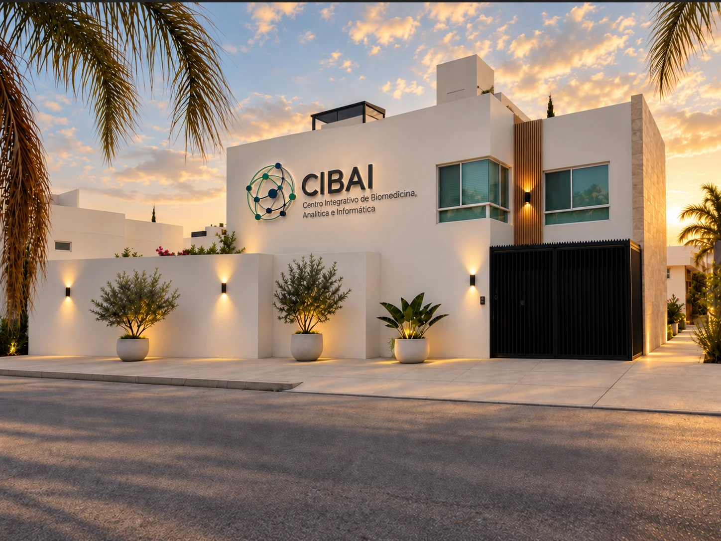 Identidad visual de CIBAI integrada en una fachada contemporánea